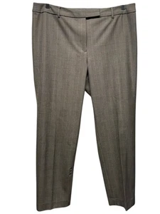 Talbots Pants High Waist Straight Women 16W Trouser Brown Houndstooth Plaid - Picture 1 of 6