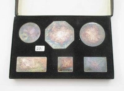 1969 Vintage Rare Silver Eagles Nest Complete Set in Original Box  19.25 oz ASW - Image 1 of 4