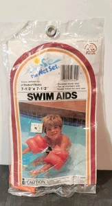 Intex Large Swim Arm Bands 6-12 Years Kids Float Orange Wings The Wet Set Vtg - Picture 1 of 4