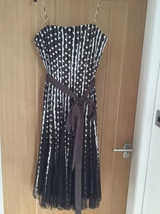 PHASE 8 - FAB Damen Mesh Overlay Kreis Print Kleid - Größe 12 - hervorragender getragener Zustand - Bild 1 von 6