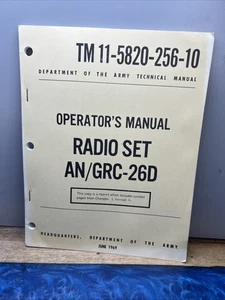 Juego de radio manual del operador 1969 An/GRC-26D, TM 11-5820-256-10, técnico del ejército - Imagen 1 de 5