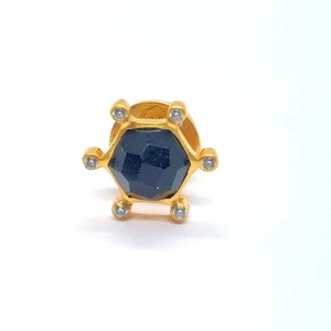 Faceted Hexagon Stone Rhinestone Prong Pin Snowflake Starburst Geometric VTG - Picture 1 of 3