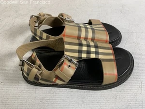 Entrupy Authenticated COA Burberry Multicolor Plaid Strappy Womens Sandals 35 - Picture 1 of 11