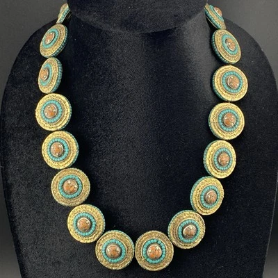 Increíbles Cuentas Tibetanas Talladas a Mano Tradicionales Hermosas Coral Turquesa De Colección Foto 1 de 4