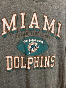 NFL Apparel Miami Dolphins Est 1965 T-Shirt Adult 2XL Heather Gray - Picture 1 of 6