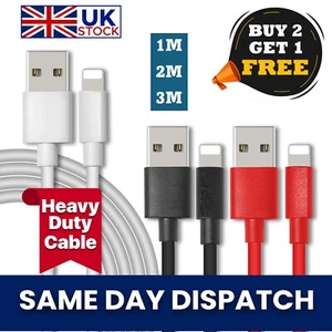1m 2m 3m Extra Long USB Charger lead  for iPhone 11 12 13 14 PRO MAX - Picture 1 of 8