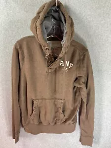 Felpa con cappuccio vintage Abercrombie Fitch grande marrone anni 90 Y2K muscolo ricamato - Foto 1 di 11