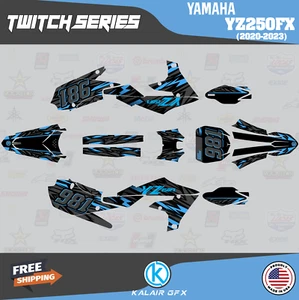 Graphics Kit for Yamaha YZ250FX 2020 2021 2022 2023 Twitch Series - Cyan - Picture 1 of 6