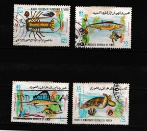 Yemen 1972 1972, Marine life 4v complete Set. - Picture 1 of 2