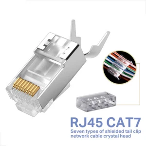 Conector RJ45 Cat7 Conector Cable de Red Conector RJ45 Enchufe Blindado FTP 8P8C Red - Imagen 1 de 11