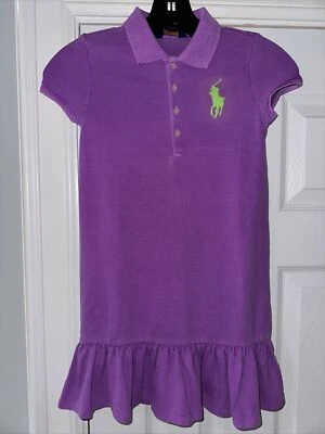 NWT, RALPH LAUREN, PURPLE, BIG PONY, GIRL'S POLO DRESS               Size: 6X - Image 1 of 4