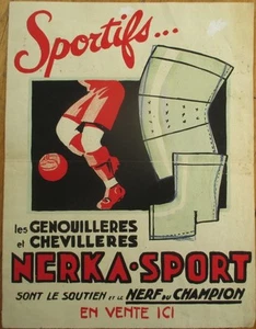 French Football 1930 Advertising Poster 3-PIECE SET-Original Art, Proof & Poster - Picture 1 of 1