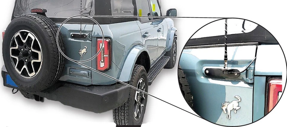 PROCOMM PC21-4404B 3FT CB ANTENNA KIT REAR SWING DOOR MOUNT 2021 &UP FORD BRONCO - Image 1 of 4