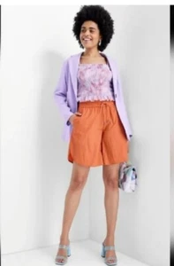 Women's  Future Collective Gabriella Karefa Johnson Orange Shorts XS NWT FR Ship - Picture 1 of 6