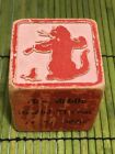Antique Nursery Rhyme Toy Wood Block Hey Diddle Diddle 2Inch Mother Goose
