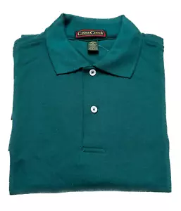 Cross Creek FOREST BOTTLE GREEN Cotton Golf Polo Sports Shirt MEDIUM - Picture 1 of 2