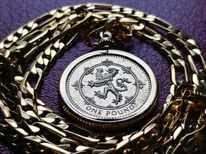 1999 British Royal Lion Pound Pendant on an 18K  24" Gold Filled Premium Chain. - Picture 1 of 6