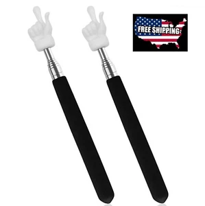 2Pcs Telescopic Teachers Pointer, Extendable Hand Pointer Finger Pointer Stick - Picture 1 of 9