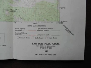 Vintage CO 14er San Luis Peak CO 7,5 USGS Viereck Topo Karte - Kostenloser Versand! - Bild 1 von 5