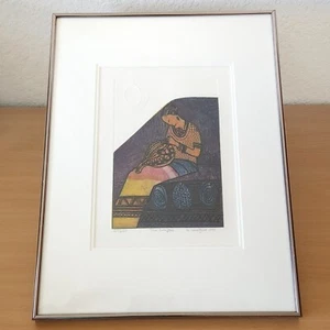 MATHIAS MULEME The Crafter 1995 Intaglio artist original artwork Signed 20 x 15 - Picture 1 of 5