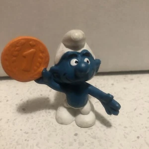 USED - Vintage Smurfs # 20029 MONEY Smurf PEYO Schleich 1978 PVC Figure - Picture 1 of 6