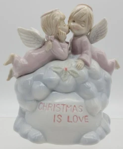 Estatuilla de música querubín ángel House of Lloyd rara Christmas Is Love caja de colección 1989 - Imagen 1 de 7