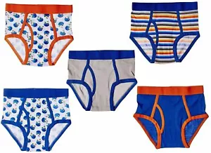 Trimfit Big Boys 100% Cotton Tagless Assorted Briefs 5-Pack, Football Star 10/12 - Picture 1 of 1