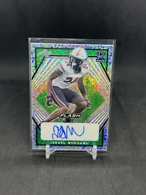 2021 Leaf Flash Auto Platinum Green #BAIM1 Israel Mukuamu /25 Dallas Cowboys - Image 1 of 2