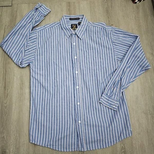 Point Zero Mens Blue Striped Button Down Shirt XL - Picture 1 of 9