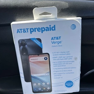 AT&T VERGE PREPAID SMARTPHONE 64GB, Galactic Blue Brand New PREPAID - Picture 1 of 3