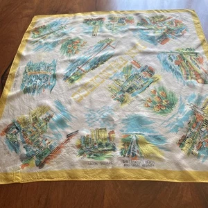 1940s Vintage  San Francisco  Cultural Landmark Scarf.  - Picture 1 of 11
