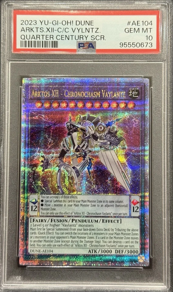 2023 PSA 10 YUGIOH DUNE AE QCR SECRET RARA ARKTOS XII CRONOCHASM VAYLANTZ 💎 - Immagine 1 di 1