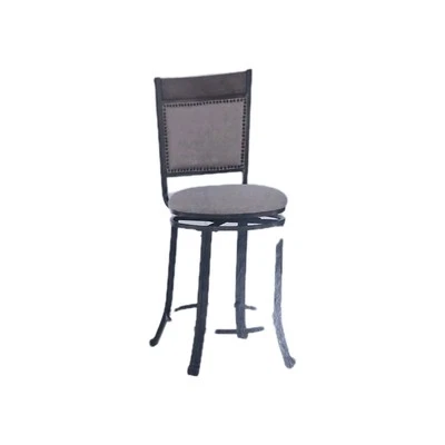 Powell Timber Pewter Metal and Ash Wood Swivel Counter Stool - Image 1 of 2