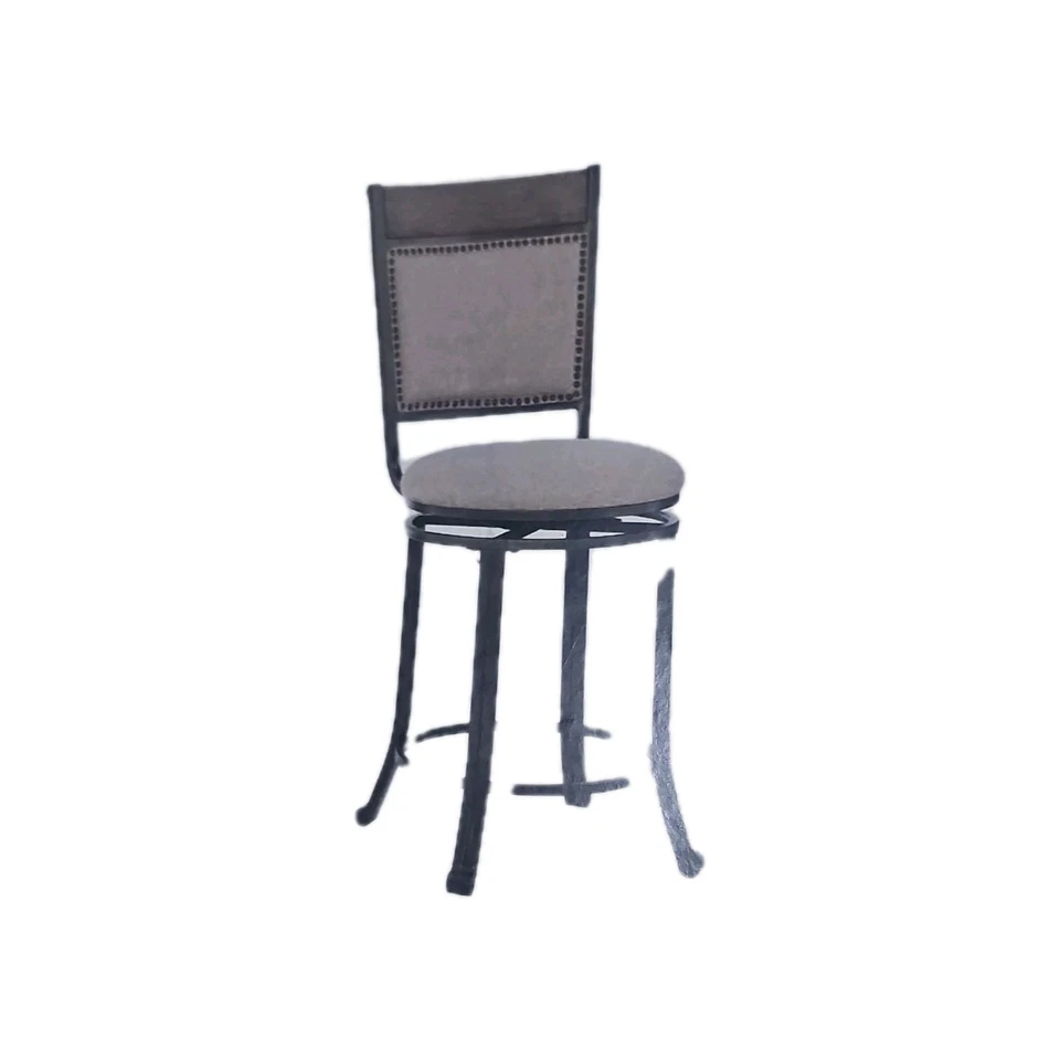 Powell Timber Pewter Metal and Ash Wood Swivel Counter Stool - Image 1 of 2