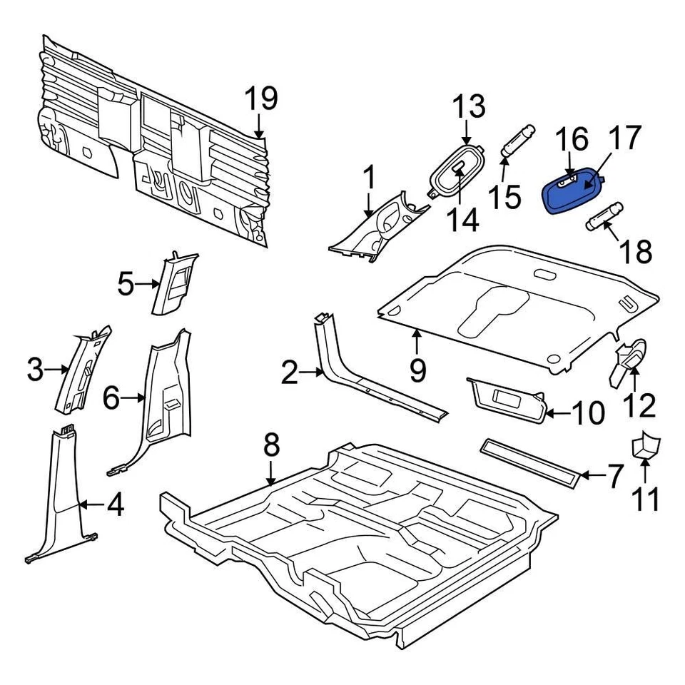 For Mitsubishi Raider 2006-2008 Mitsubishi 05093414AA Map Light Lens - Image 1 of 1