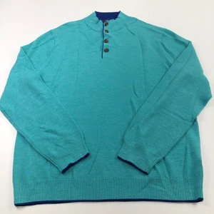 Suéter Brooks Brother XXL Henley Cuello Simulado Delgado 100% Lana Merino COMO NUEVO - Imagen 1 de 7