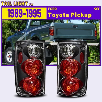 Luces traseras de repuesto para camioneta Toyota 1989-1995 negras transparentes con bombillas Foto 1 de 4