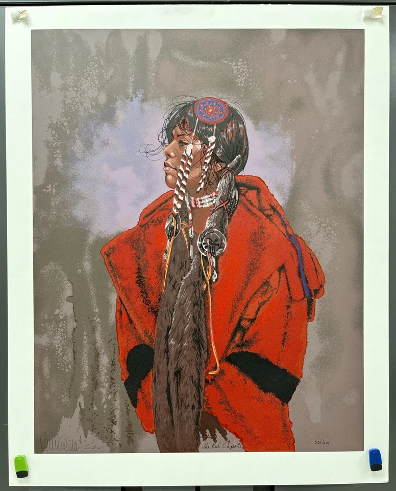 Penni Anne Cross, The Red Capote, Native American Fine Art, Serigraph Foto 1 de 1