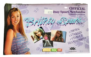 Britney Spears Magic Box Int. 2000 Unopened Pack 5 Photos 5 Stickers 1 Stand Up - Picture 1 of 2