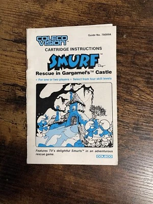 Coleco Vision Cartridge Instructions Smurf Rescue in Gargamel's Castle #78089A  - Image 1 of 3