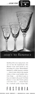 Fostoria Glass Romance Crystal Cordial Goblet Stemware 1951 Magazine Print Ad - Picture 1 of 1