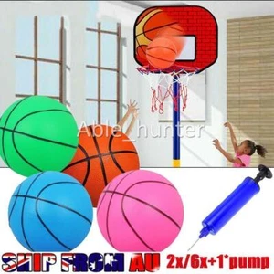 2-6pcs Small Mini Children Inflatable Basketballs With Pump Kids Sports-Toy NEW - Picture 1 of 13