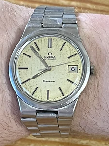Vintage Omega Geneve, Oak Dial, Automatic, W/Date, Original Steel Bracelet-1960s - Picture 1 of 21