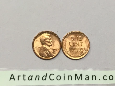 1955 P BU UNCIRCULATED LINCOLN WHEAT PENNY CENT Cover