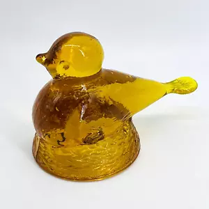 VINTAGE MCM MUNDGEBLASEN KANAWHA BERNSTEIN GLAS NISTEN VOGEL SCHREIBTISCH BÜRO BRIEFBESCHWERER - Bild 1 von 10