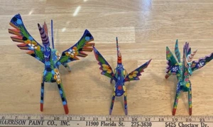 3 Dragon Set OAXACAN CARVING COLORFUL ALEBRIJE Magia Mexica - Picture 1 of 4