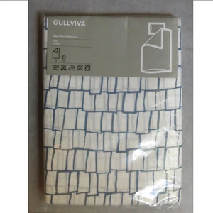IKEA  Gullviva TWIN Single Duvet Cover and Pillowcase Set BLUE White Japandi - Picture 1 of 4
