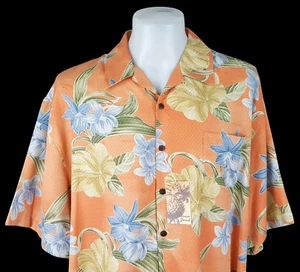JAMAICA JAXX Mens Orange S/S LUXURY HAWAIIAN SHIRT - 2XL - 56" - RRP £89 - Picture 1 of 13