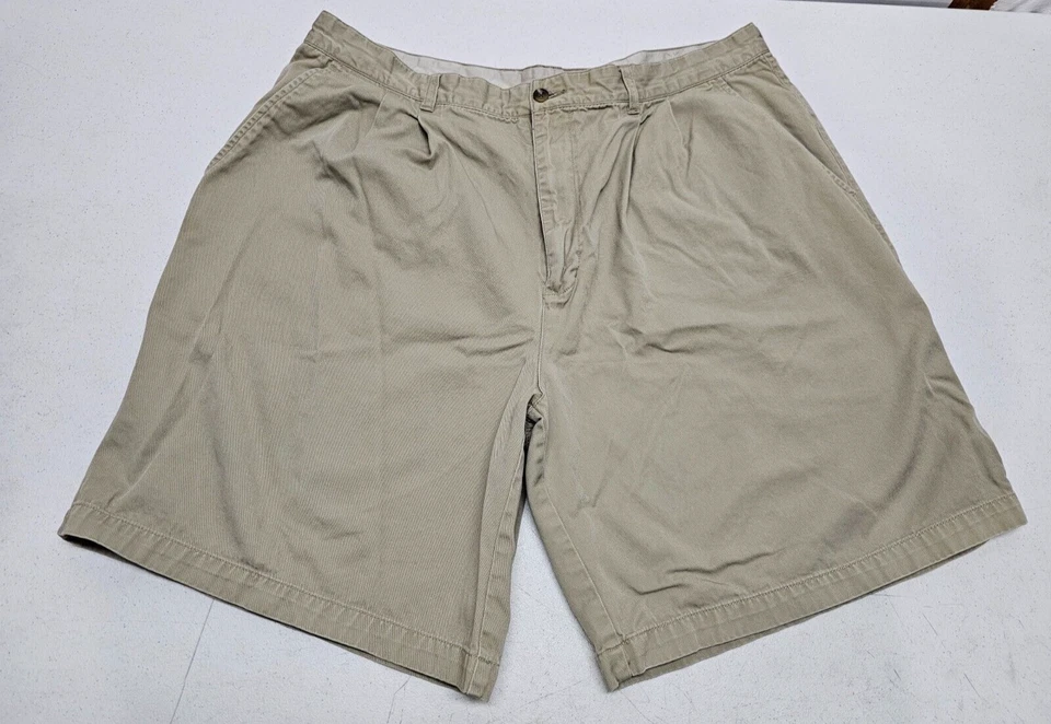 Pantalones Cortos Chinos Farah Para Hombres Talla 40 (40x8) Caqui Plisados Frontales Verano Algodón Pantalones Cortos Foto 1 de 4