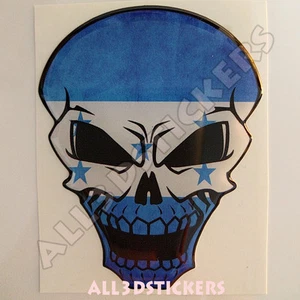 Adesivi Resinati Cranio Skull Bandiera Honduras Auto Moto Sticker Tablet 3D - Bild 1 von 3